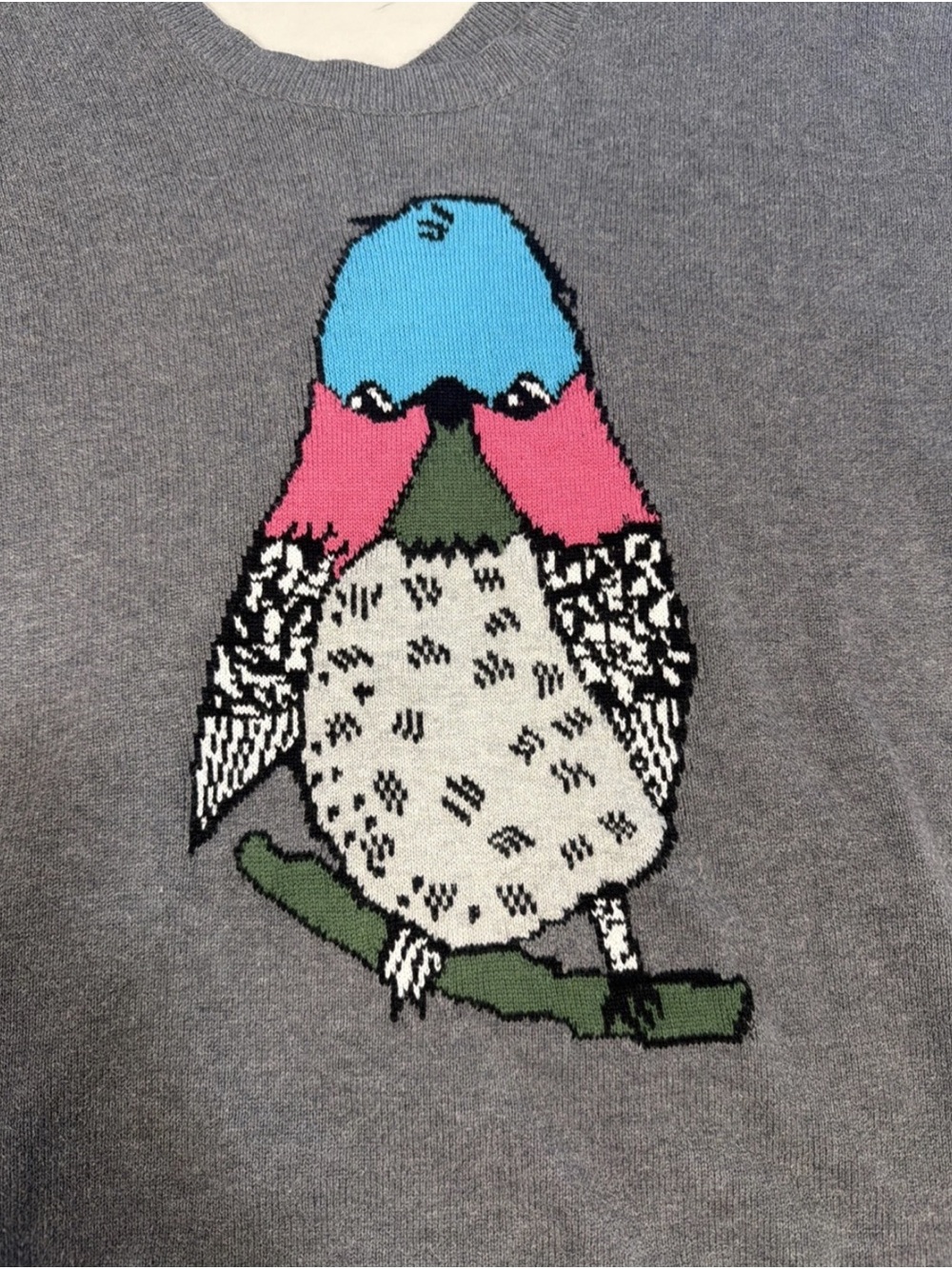Paul & Joe Sister bird grey knit Sweater - button down Anthropologie Sz S - Picture 2 of 9